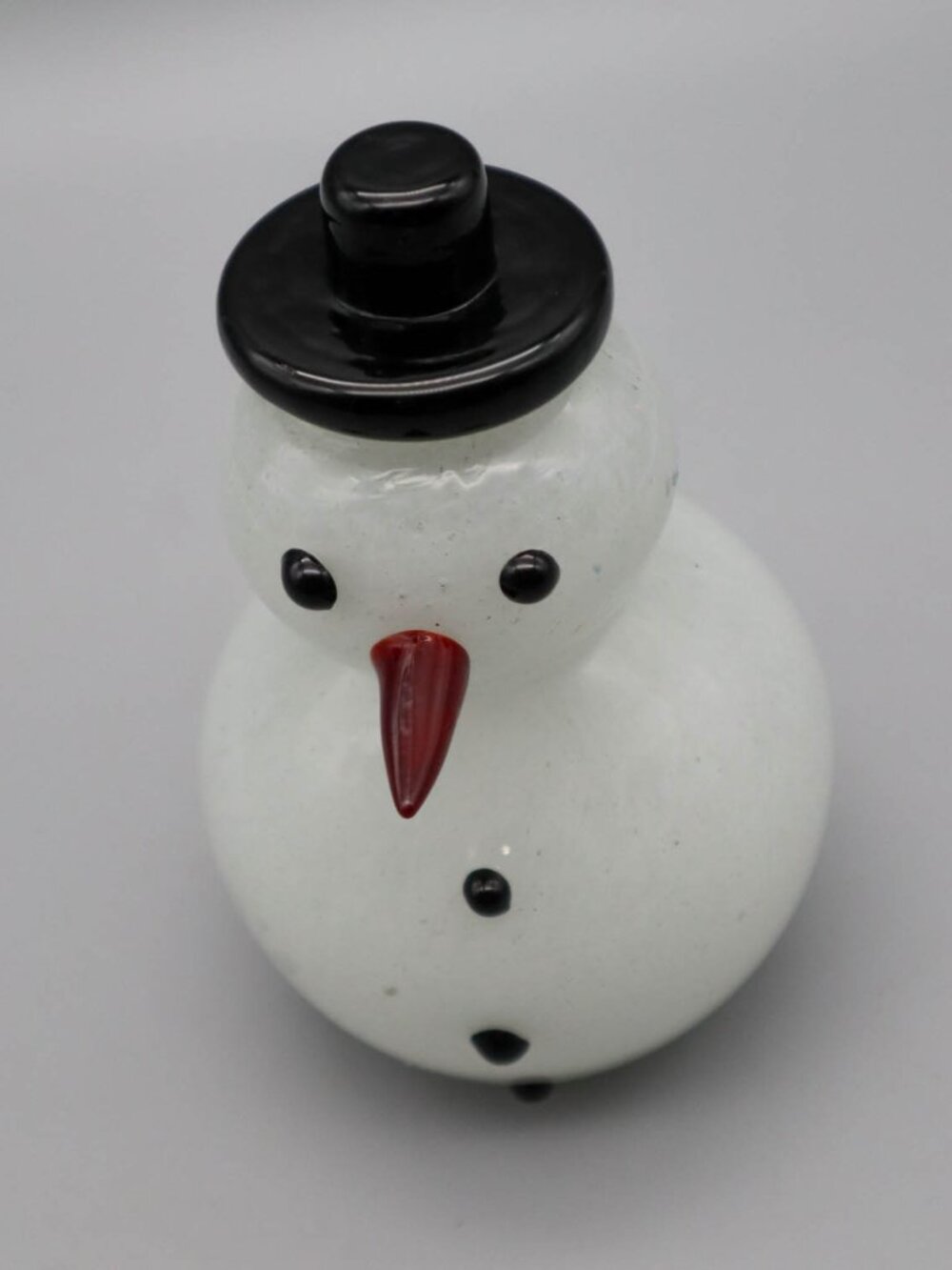 Diamond Star Art Glass Snowman Figurine Winter Holiday Christmas Decor 6 1/2"H - Picture 4 of 8